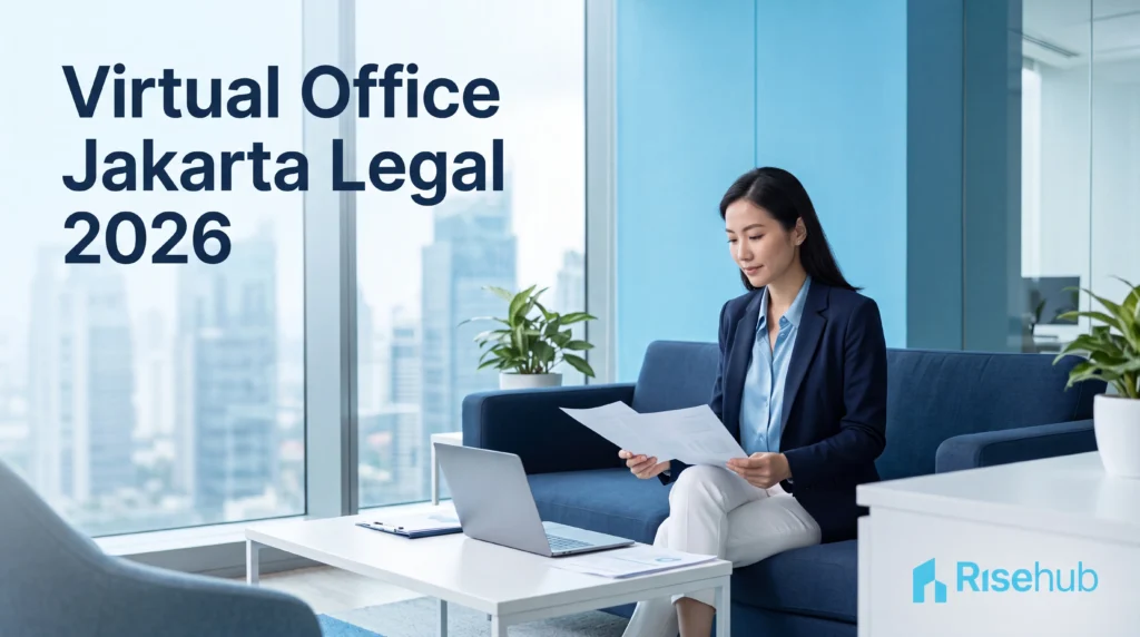 Profesional bekerja di ruang virtual office Jakarta yang legal, alamat domisili bisnis resmi 2026